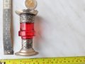 Стъкло и метал,свещник,посребрен Мароко,Ррр,, снимка 3