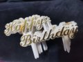 малък  Happy Birthday пластмасов топер табела декор украса за торта мъфини кексчета рожден ден, снимка 1 - Други - 38258092