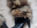 Зимни ботуши естествена кожа с естествен косъм лисица на ток , снимка 7