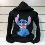 Нов мъжки суичър с дигитален печат Стич (Stitch) в черен цвят, снимка 3
