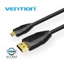 Кабел Micro HDMI2.0 / HDMI Cable 1.5M - Vention VAA-D03-B150, снимка 1 - Кабели и адаптери - 43416649