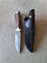 Нож дамаска стомана рог и сребро, снимка 1 - Ножове - 43639119