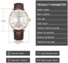 Нов Модерен Луксозен Мъжки Аналогов  Часовник 43mm Водоустойчив Кожен, снимка 2