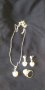 Дамски комплект Колие, Обеци и Пръстен с бяла перла, снимка 12