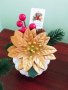 🎅🏻 Коледни бюджетни керамични кашпи със сапунени коледна звезди и рози🎄, снимка 6