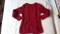 Плетен детски пуловер с дължина 46см за момиченце винено червен, снимка 8