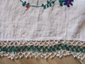 Кърпа, месал, ръчна бродерия и дантела, 144х30см., снимка 5