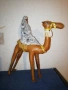 Винтидж ръчно изработена статуя от кожа ,,Арабска жена на камила", снимка 7