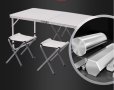 НОВИ Маса + 4 стола сгъваеми алуминиеви , снимка 5