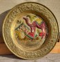 Месингова чиния с цветен египетски декор, снимка 1 - Антикварни и старинни предмети - 39571007