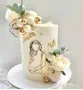 Бременна жена контур златен топер украса декор торта парти baby shower, снимка 2