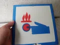Стара емайлирана табела, Соц,натисни при пожар, снимка 5