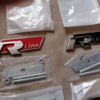 Метални емблеми за монтаж на предна решетка Volkswagen R line за кола автомобил джип , снимка 3 - Аксесоари и консумативи - 33655579