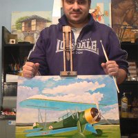 Български самолет ДАР-3 . Маслена картина ., снимка 1 - Картини - 26952701