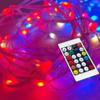 RGB Коледни Лампички 10 метра с дистанционно управление, снимка 4 - Декорация за дома - 43152350