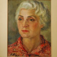 Стара картина, портрет, жена, Ваня Васкова (1912-1995), снимка 2 - Картини - 29059314