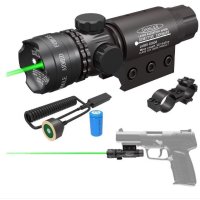 Зелен лазер с крепежи за дневна стрелба. Лазерен прицел за пистолет  и пушка , снимка 1 - Екипировка - 43687883