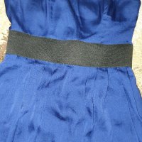 Синя сатен рокля, снимка 2 - Рокли - 28644437