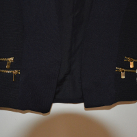 Елегантно тъмно синьо сако с четири декоративни ципа H&M, снимка 3 - Сака - 36576131