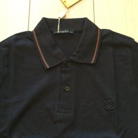 НОВА черна памучна поло фланела / блуза с яка GUCCI размер M, снимка 5 - Блузи - 43592426