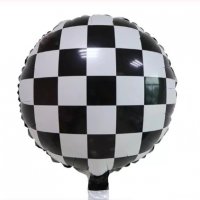 Шах Мат Рали кръгъл фолио фолиев балон хелий или въздух парти рожден ден, снимка 1 - Други - 28059019