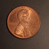 1 цент САЩ  1993 Линкълн , снимка 1 - Нумизматика и бонистика - 43532451