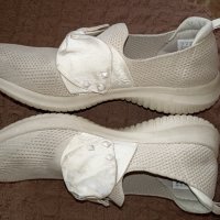 Skechers N 37, стелка 24 см.- Удобни еластични обувки с панделка , снимка 1 - Дамски ежедневни обувки - 40716588