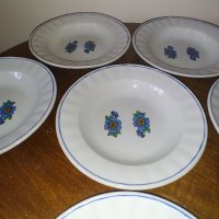 6 бр. чинии за супа със син кант, снимка 5 - Чинии - 39921111
