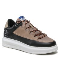 KARL LAGERFELD № 42 🍊 Мъжки кожени спортни обувки "BLACK & BEIGE" нови с кутия, снимка 5 - Спортно елегантни обувки - 43024137