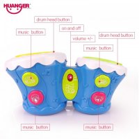 Бебешки музикални барабани Huanger - Сини, снимка 3 - Музикални играчки - 39117018