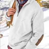 Мъжки моден ежедневен свободен пуловер с половин цип, 5цвята - 023, снимка 6 - Пуловери - 39782441