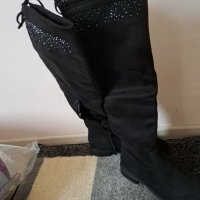 Високи черни ботуши чизми нови 40 номер, снимка 2 - Дамски ботуши - 43331061