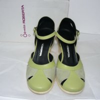 Roberta обувки, платформа 7см, светло зелен естествен велур – 37 номер, 24.5см, снимка 4 - Дамски ежедневни обувки - 28761721