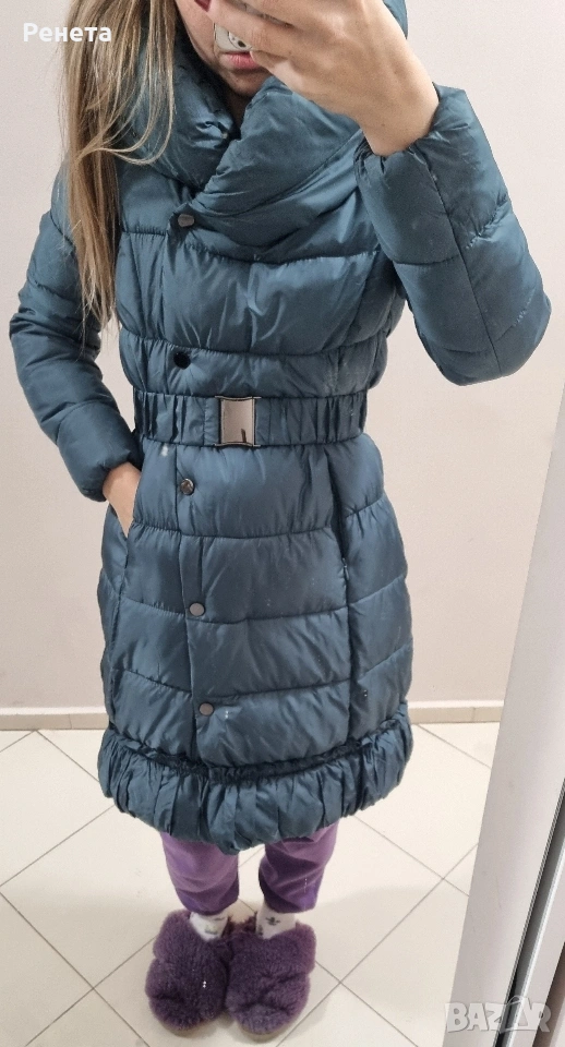 Маслено зелено дълго яке GANG размер S, снимка 1