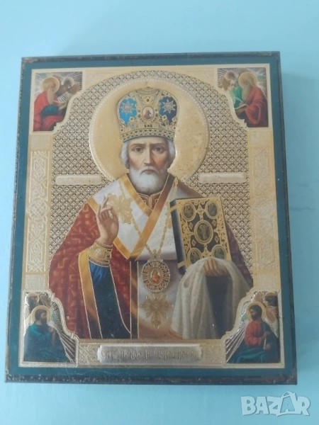 Икона Св. Николай Чудотворец, снимка 1