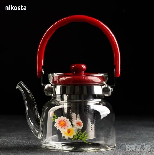 Огнеопорен стъклен чайник, 600ML/1100ML/1400ML, снимка 1