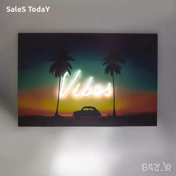 Светеща картина, Лед панел с пейзаж Vibes, Vibes, снимка 1