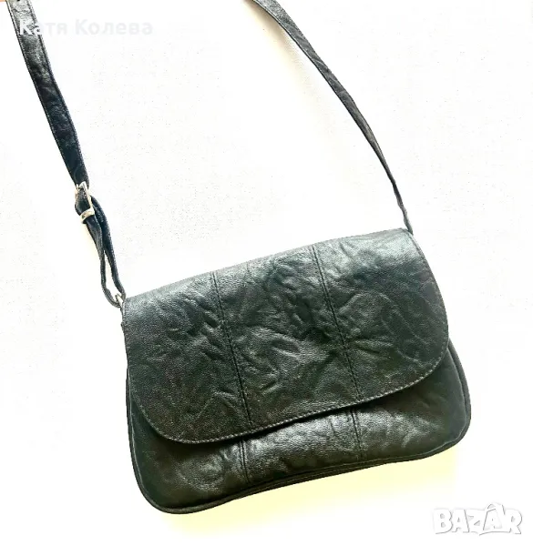 Дамска черна чанта от еко кожа, снимка 1