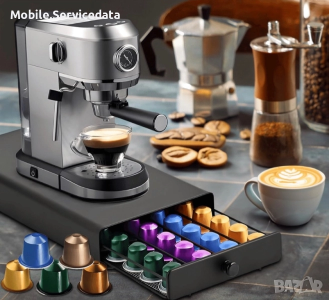 Поставка за капсули 50 Nespresso, Lavazza, Tchibo Cafissimo 40x24x7 см Callena, снимка 1