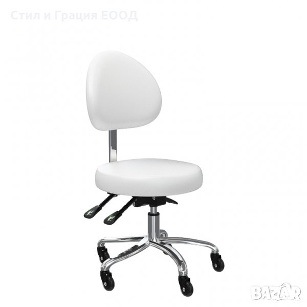 Козметичен/фризьорски стол - табуретка за педикюр Rita XS - 38/45 см, снимка 1