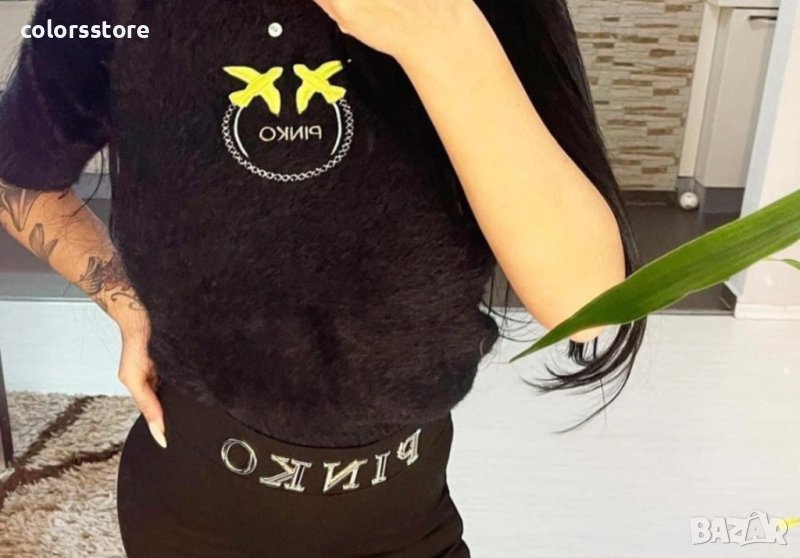 Черен пуловер P inkoкод Br737, снимка 1