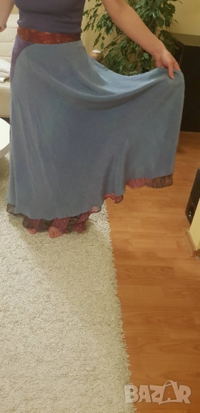 Пола за танци индийска естествена коприна, снимка 1