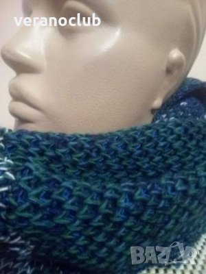 Дамски кръгъл шал Цветно плетиво 2, снимка 1