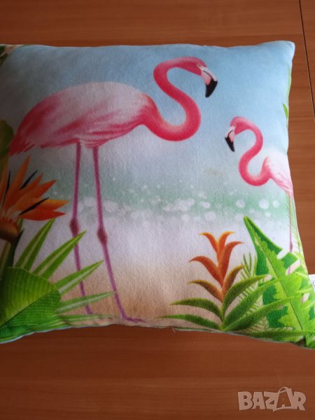 Декоративна възглавница с фламинго , снимка 1