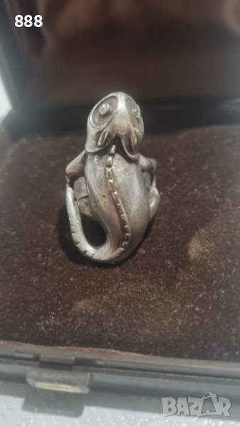Регулируем пръстен Chameleon античен сребърен месинг, снимка 1
