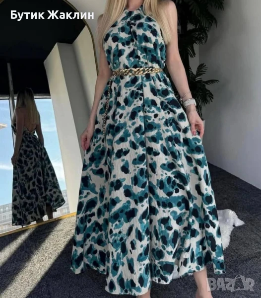 Дълга ефирна рокля с отворен гръб, снимка 1