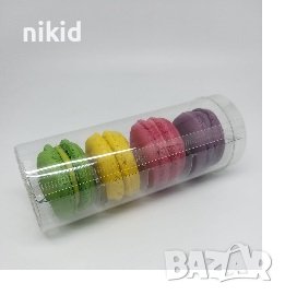 2 - 4 бр цилиндър прозачна pvc пластмасова кутия за сладки макарон макарони, снимка 1