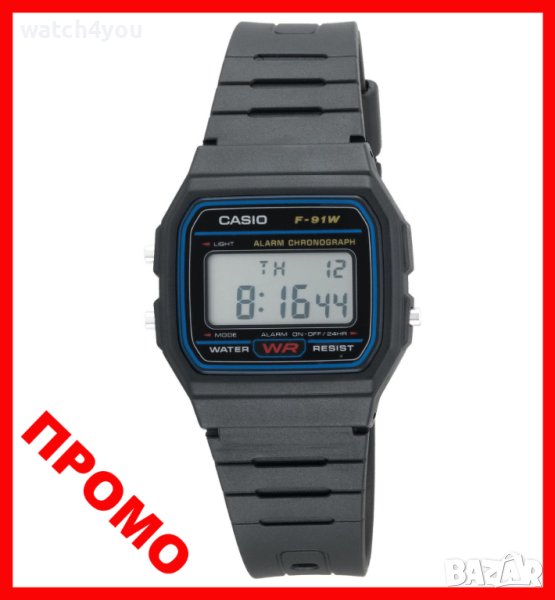 НОВ ОРИГИНАЛЕН ЧАСОВНИК CASIO F-91W.F-91W-1YEF. VINTAGE CASIO F91W. ВИНТИДЖ КЛАСИКА КАСИО Ф 91, снимка 1