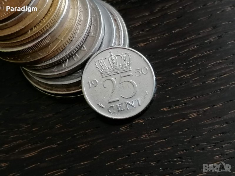 Монета - Холандия - 25 цента | 1950г., снимка 1