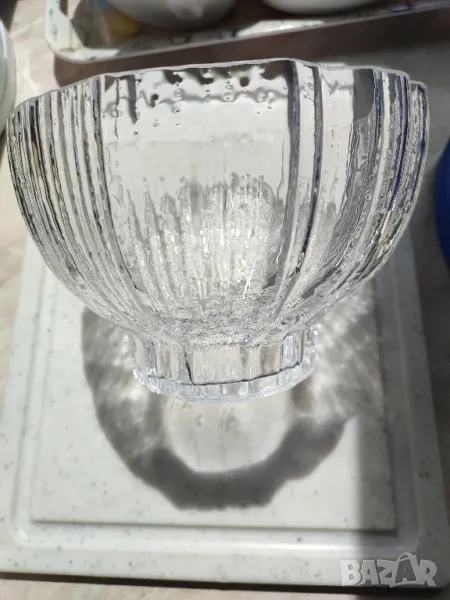 винтидж дизайнерска стъклена купа rosenthal studio line гравирана на дъното маркирана, снимка 1